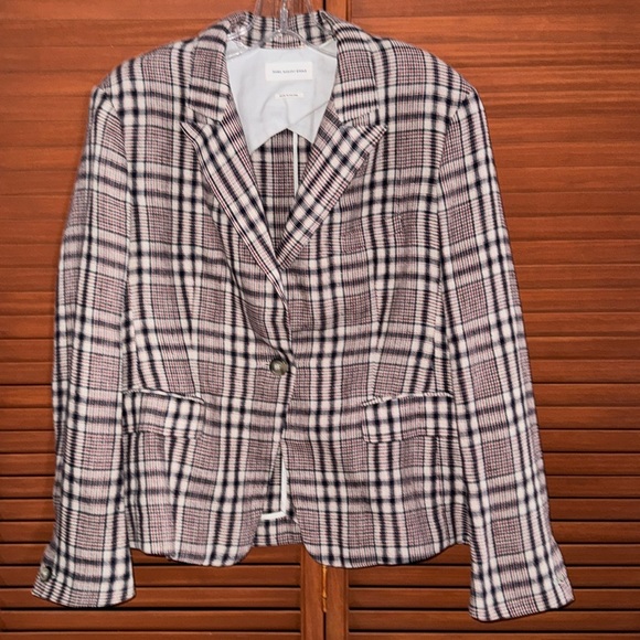 Isabel Marant Etoille Plaid Linen Jacket unlined Sz 42 - Picture 1 of 8